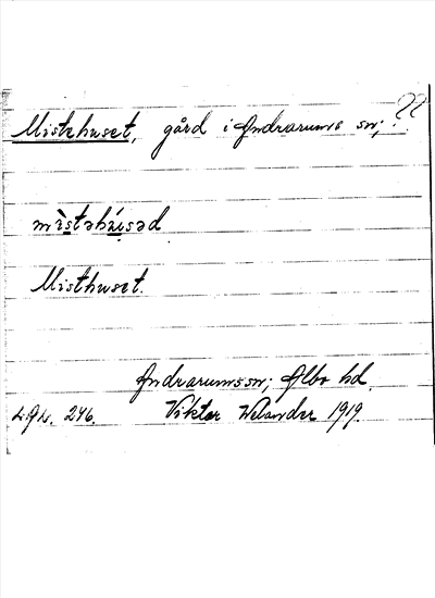 Bild på arkivkortet för arkivposten Mistehuset