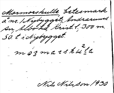 Bild på arkivkortet för arkivposten Mormorskulle