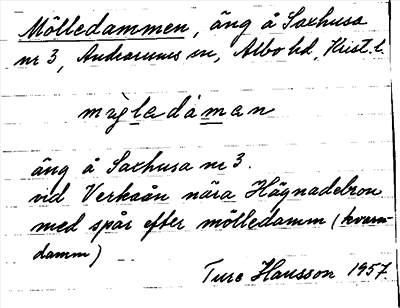 Bild på arkivkortet för arkivposten Mölledammen