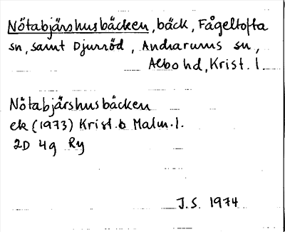 Bild på arkivkortet för arkivposten Nötabjärshusbäcken