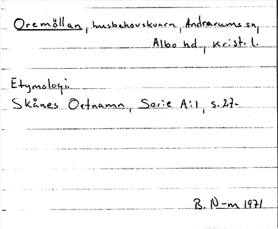 Bild på arkivkortet för arkivposten Oremöllan