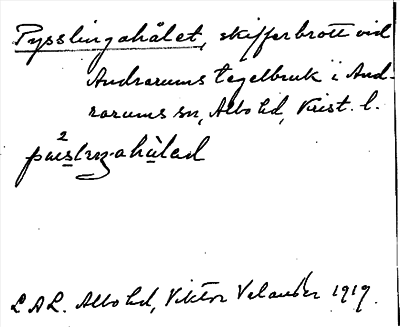 Bild på arkivkortet för arkivposten Pysslingahålet