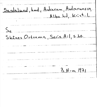 Bild på arkivkortet för arkivposten Sandalund