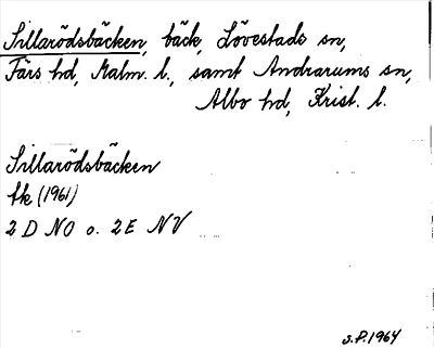 Bild på arkivkortet för arkivposten Sillarödsbäcken