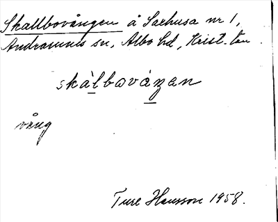 Bild på arkivkortet för arkivposten Skallbovången