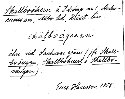 Bild på arkivkortet för arkivposten Skallboåkern