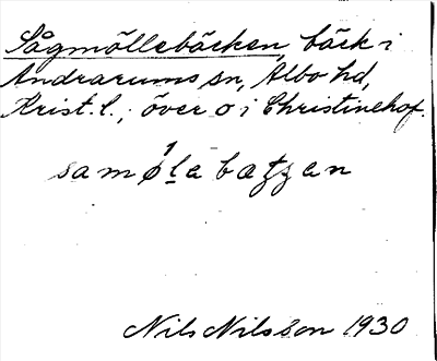 Bild på arkivkortet för arkivposten Sågmöllebäcken