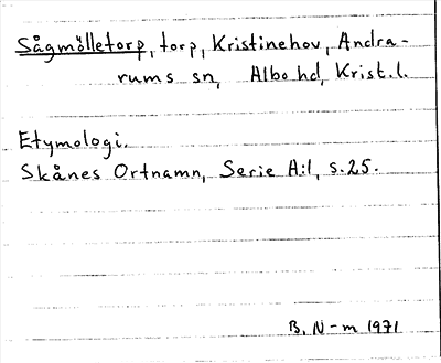 Bild på arkivkortet för arkivposten Sågmölletorp