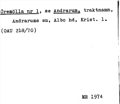 Bild på arkivkortet för arkivposten Öremölla, se Andrarum