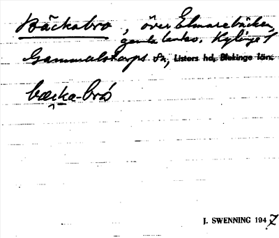 Bild på arkivkortet för arkivposten Bäckabro
