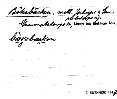 Bild på arkivkortet för arkivposten Bökebäcken