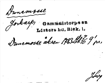 Bild på arkivkortet för arkivposten Dunemosse