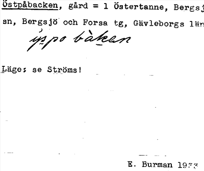 Bild på arkivkortet för arkivposten Östpåbacken