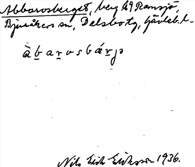 Bild på arkivkortet för arkivposten Abbarvsberget