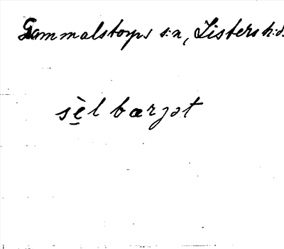 Bild på arkivkortet för arkivposten Selberget?