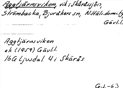 Bild på arkivkortet för arkivposten Aggtjärnsviken
