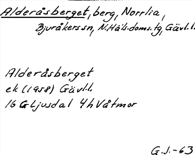 Bild på arkivkortet för arkivposten Alderåsberget