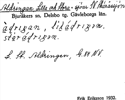 Bild på arkivkortet för arkivposten Aldringan, Lilla och Stora