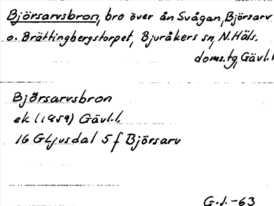 Bild på arkivkortet för arkivposten Björsarvsbron