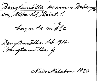 Bild på arkivkortet för arkivposten Bengtsmölle