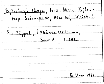 Bild på arkivkortet för arkivposten Björstorpa täppe, se Täppet