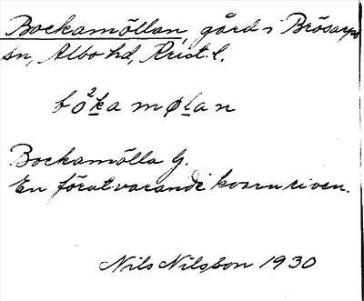 Bild på arkivkortet för arkivposten Bockamöllan