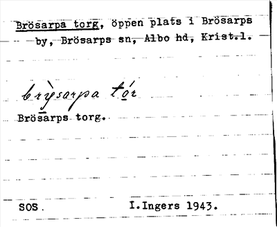 Bild på arkivkortet för arkivposten Brösarpa torg