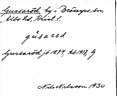 Bild på arkivkortet för arkivposten Gussaröd