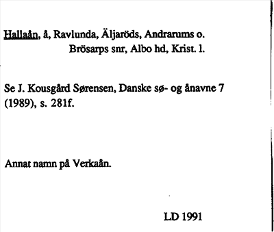 Bild på arkivkortet för arkivposten Hallaån