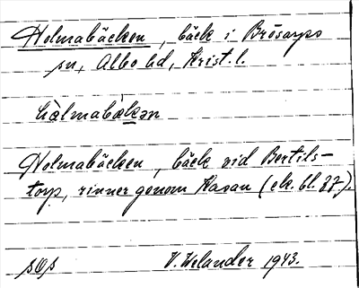 Bild på arkivkortet för arkivposten Holmabäcken