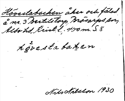 Bild på arkivkortet för arkivposten Hövestabacken