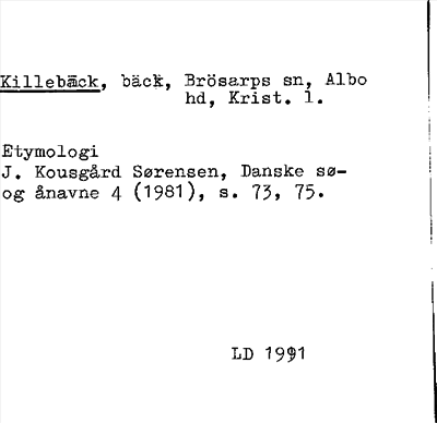 Bild på arkivkortet för arkivposten Killebäck