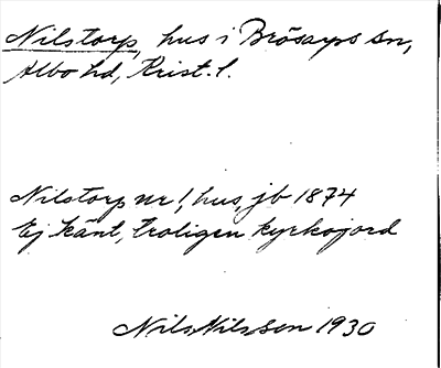 Bild på arkivkortet för arkivposten Nilstorp