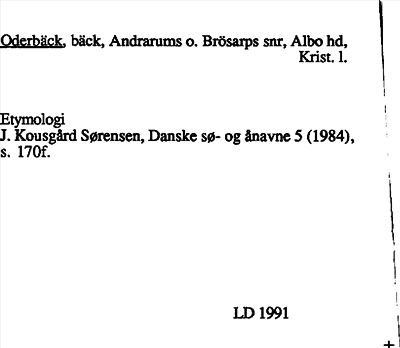 Bild på arkivkortet för arkivposten Oderbäck