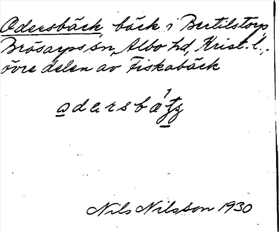 Bild på arkivkortet för arkivposten Odersbäck