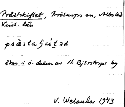 Bild på arkivkortet för arkivposten Prästskiftet