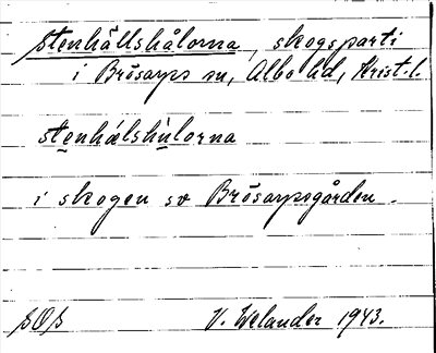 Bild på arkivkortet för arkivposten Stenhällshålorna