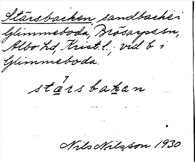 Bild på arkivkortet för arkivposten Stärsbacken