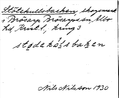 Bild på arkivkortet för arkivposten Stätekullsbacken