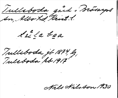 Bild på arkivkortet för arkivposten Tulleboda