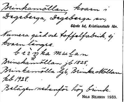 Bild på arkivkortet för arkivposten Brinkamöllan