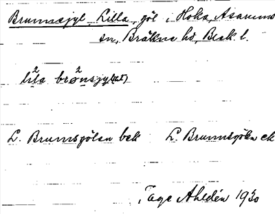 Bild på arkivkortet för arkivposten Brunnsjyl, Lilla