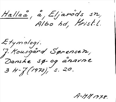 Bild på arkivkortet för arkivposten Hallaå