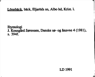 Bild på arkivkortet för arkivposten Lönnbäck