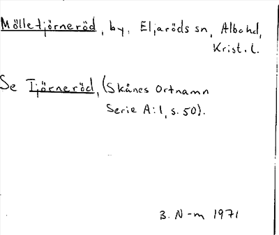 Bild på arkivkortet för arkivposten Mölletjörneröd, se Tjörneröd