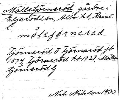 Bild på arkivkortet för arkivposten Mölletörneröd