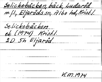 Bild på arkivkortet för arkivposten Selickebäcken