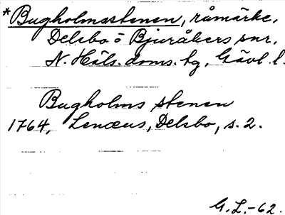 Bild på arkivkortet för arkivposten *Bugholmsstenen