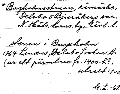 Bild på arkivkortet för arkivposten *Bugholmsstenen
