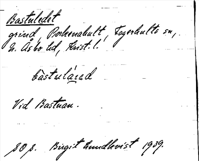 Bild på arkivkortet för arkivposten Bastuledet